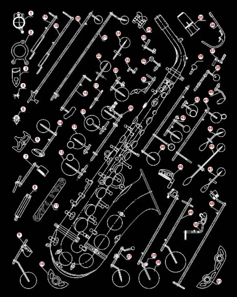 Saxophone Parts Diagram